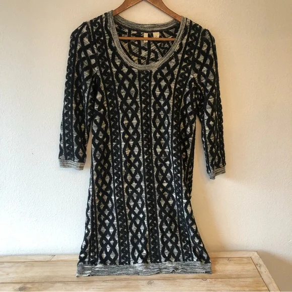 black anthropologie knitted dress Anthropologie Knit Cut-Out Long-Sleeve Maxi Dress In Black - 35% Off